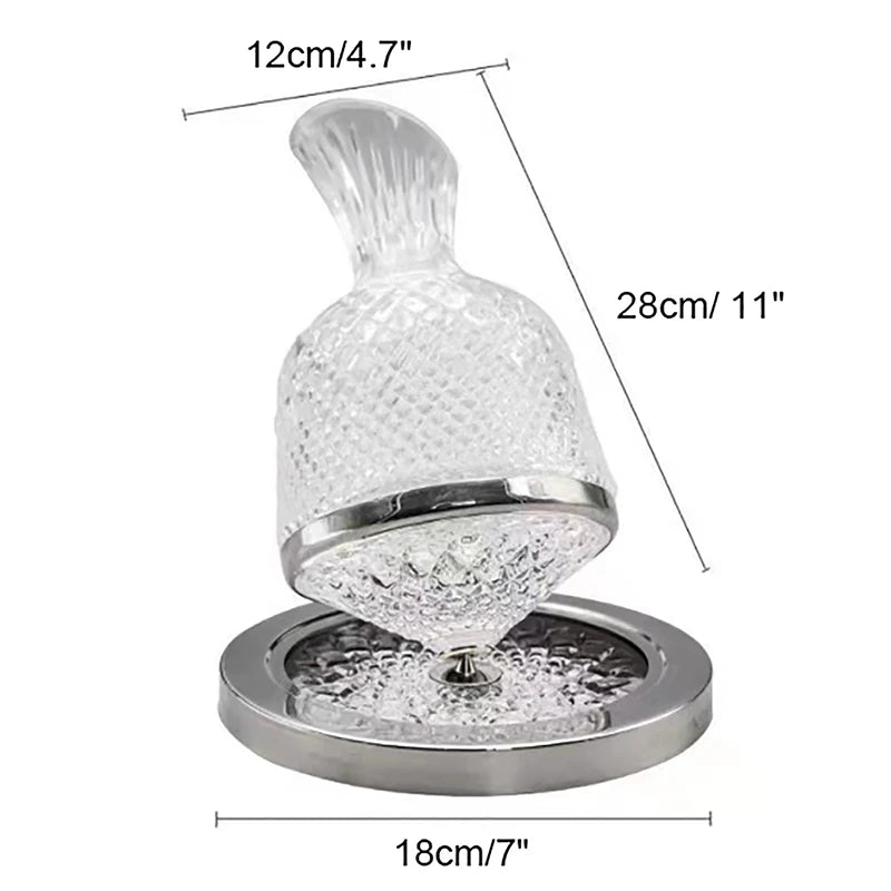 High Grade Crystal Glass 360 Rotating Decanter Tumbler 1500Ml Decanter Wine Dispenser Aerator Mirror Jug Gift Bar Decoration