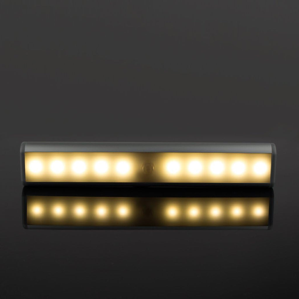Stick on Cabinet Light,Under Counter Lighting, Motion Sensor, 10 LED Wireless USB Rechargeable Kitchen Battery Operated for Wardrobe,Closets,Cupboard,Warm White-2Pack